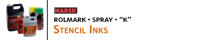 Marsh Stencil Inks for stenciling on surfaces like paper, corrugated, wood, lumber, metal, plastic, and concrete. Make permanent, waterproof marks. Buy online!